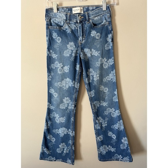abercrombie kids Other - Abercrombie Kids High-Rise Flare Floral Print Jeans Size 11/12 Regular